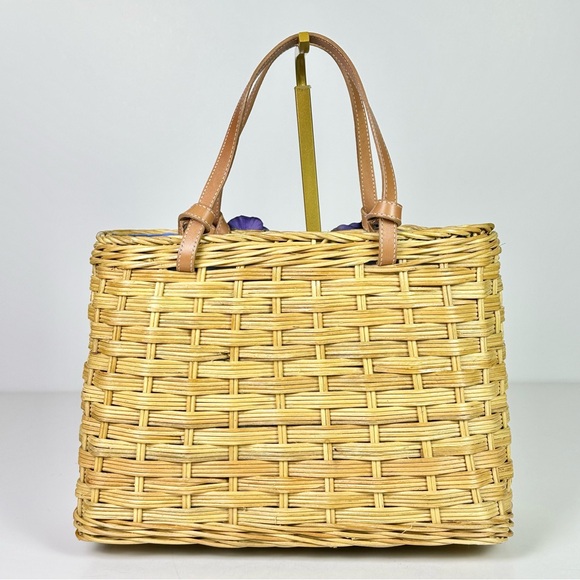 Kate Spade New York Straw Bag with Leather Top Handles NEW - Picture 6 of 10